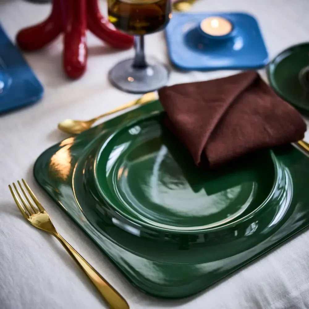 IKEA VINTERFINT Plate, Dark Green, 10 ½x10 ½ 